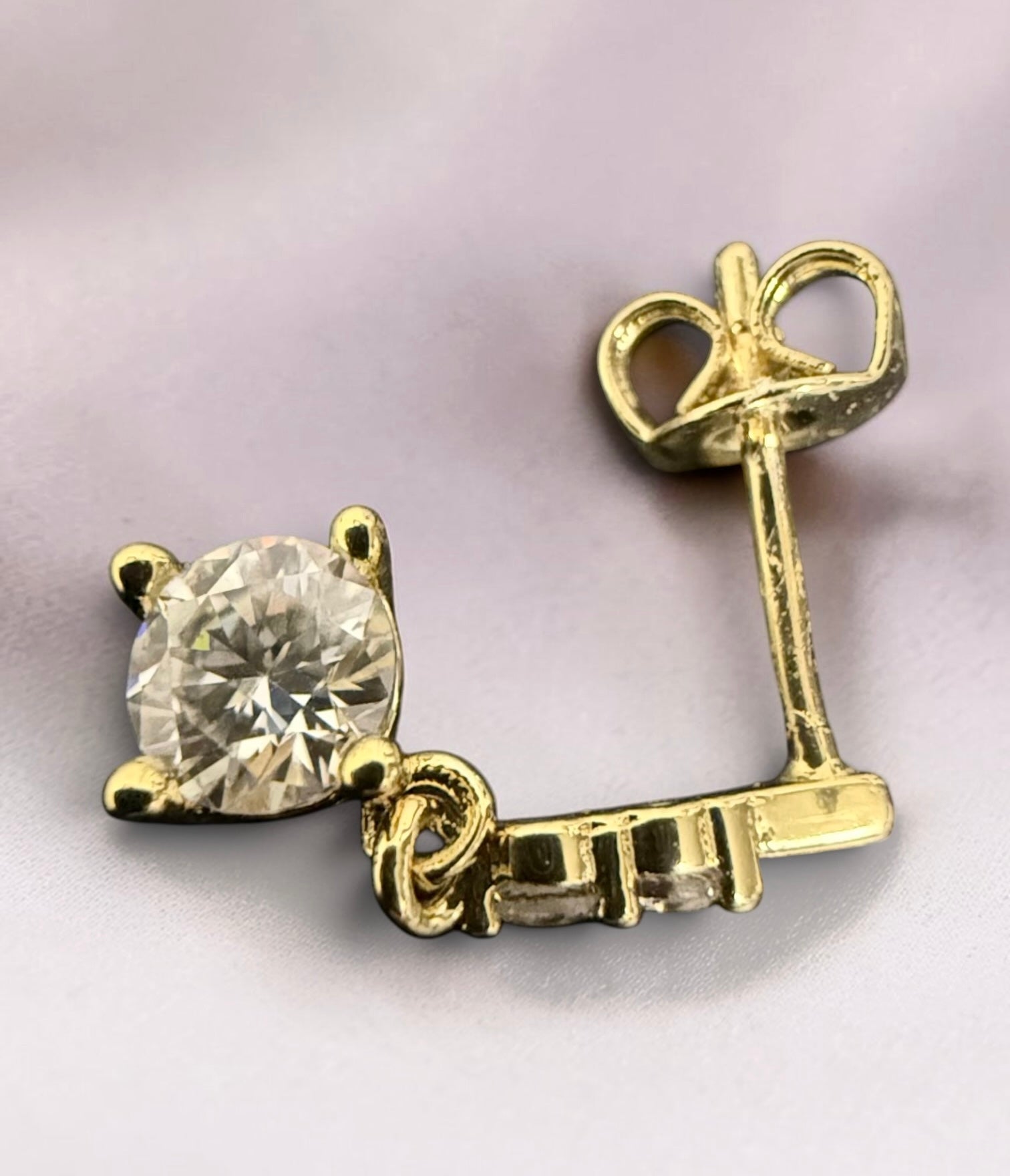 0.5 CT Moissanite Drop Earrings – Gold & Silver Tone, S925 Posts, D Color VVS1