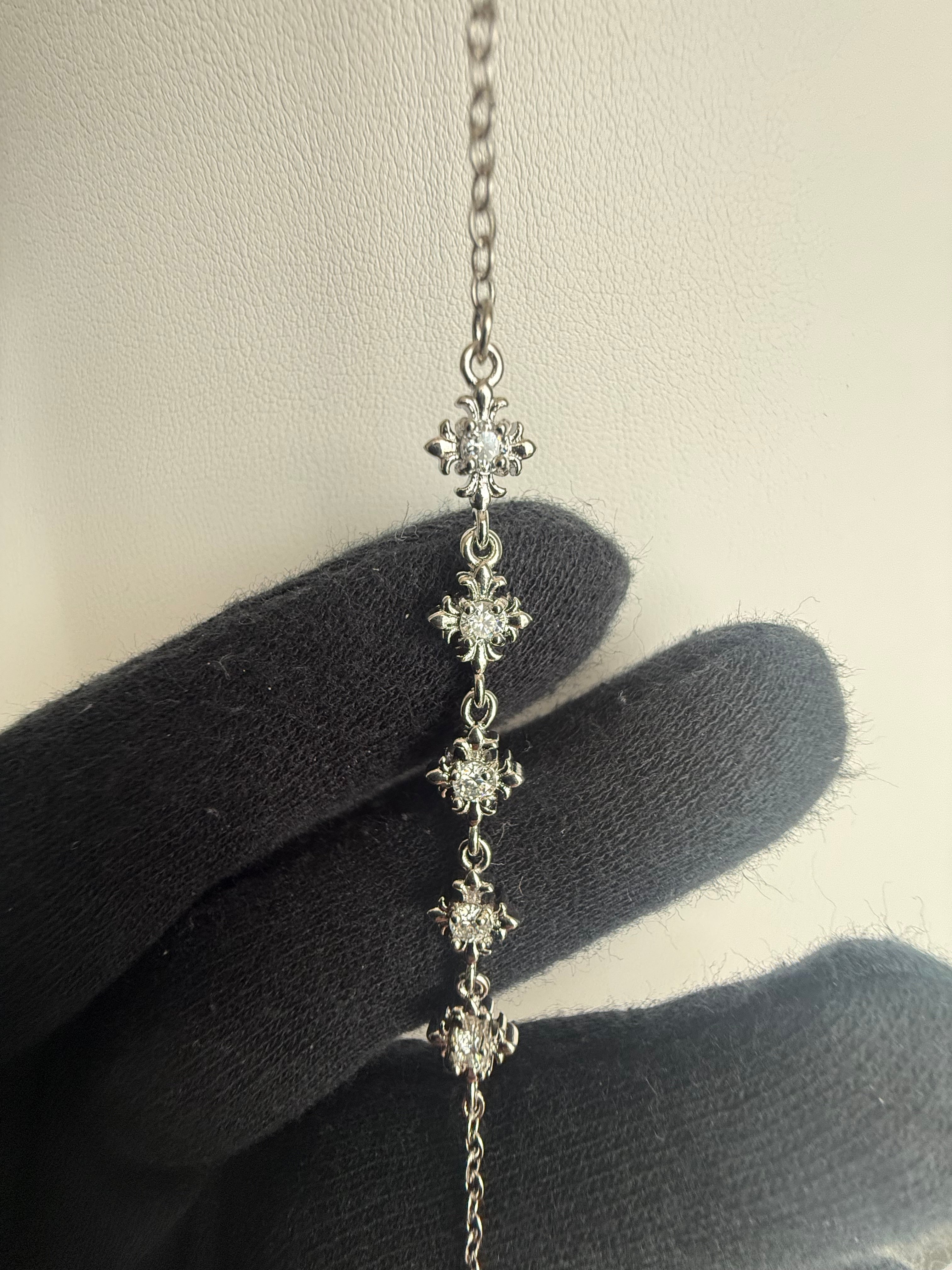 Moissanite Floral Starburst Bracelet – Silver Tone Adjustable Bracelet 7165