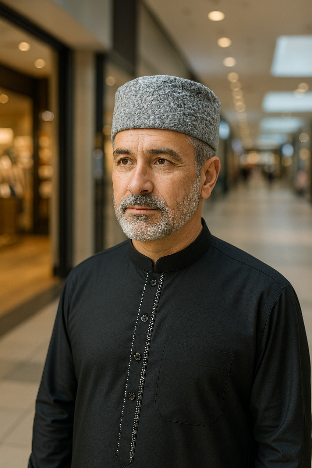 Authentic Afghan Karkuli Hat – Handmade Gray Lambskin Karakul Cap | Traditional Winter Headwear