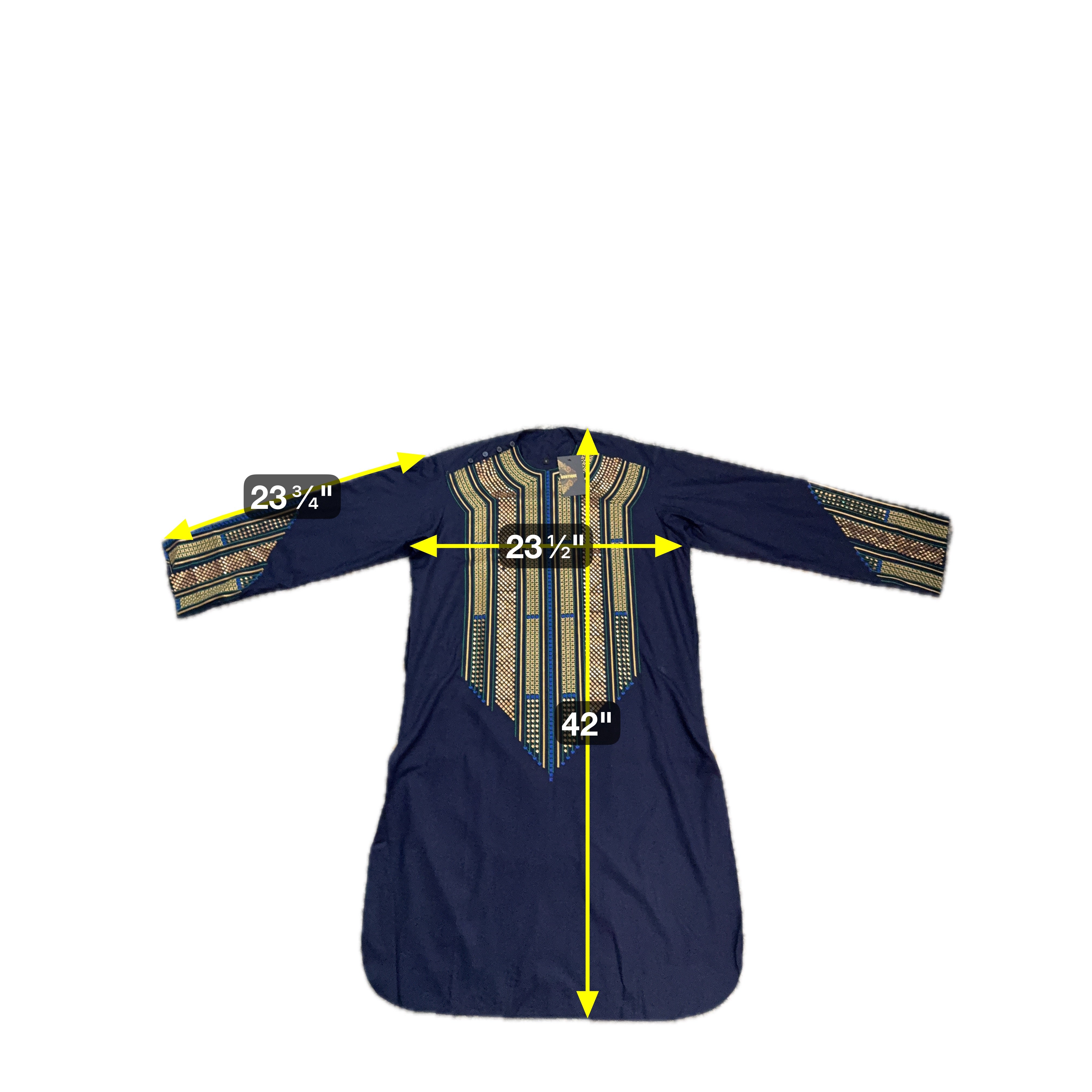 Afghan Parahan Tunban for Men Navy Blue Silver Shesha Mirror Work Machine Embroidered Medium