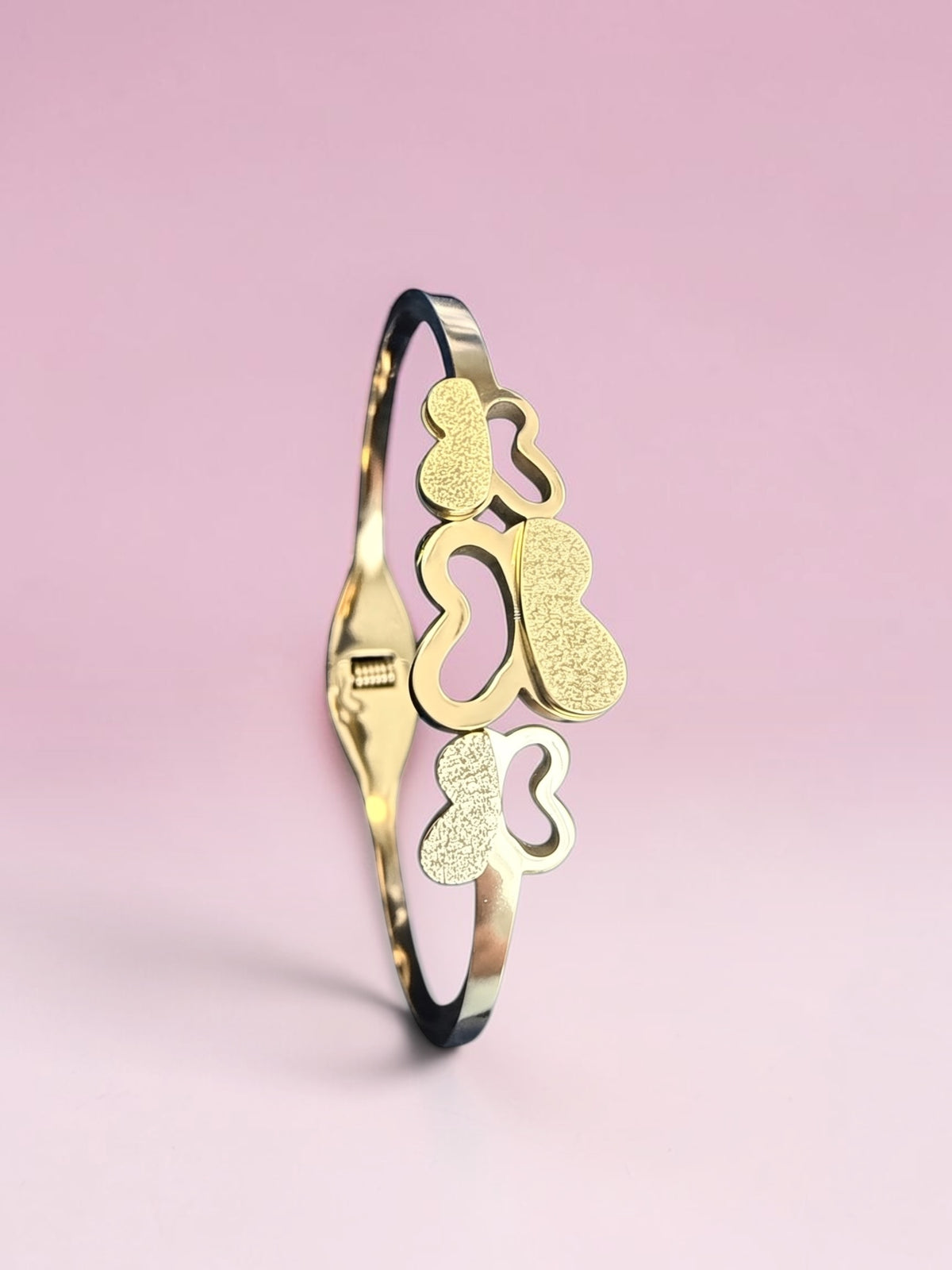 Gold-Tone Butterfly Stretch-Open Bangle Bracelet 8058